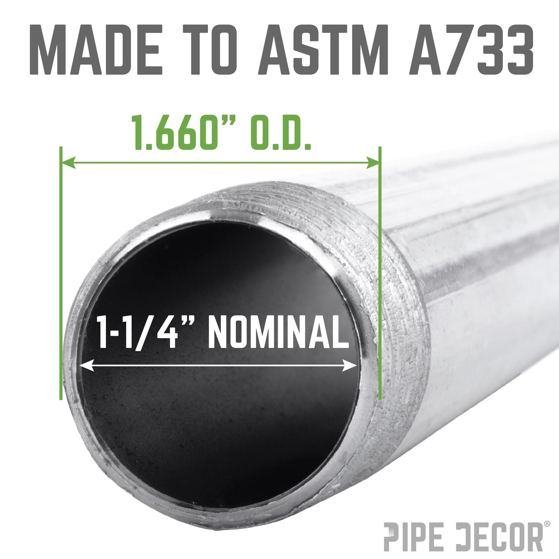 1 1/4 in. x Close Galvanized Steel Nipple PIPE DECOR
