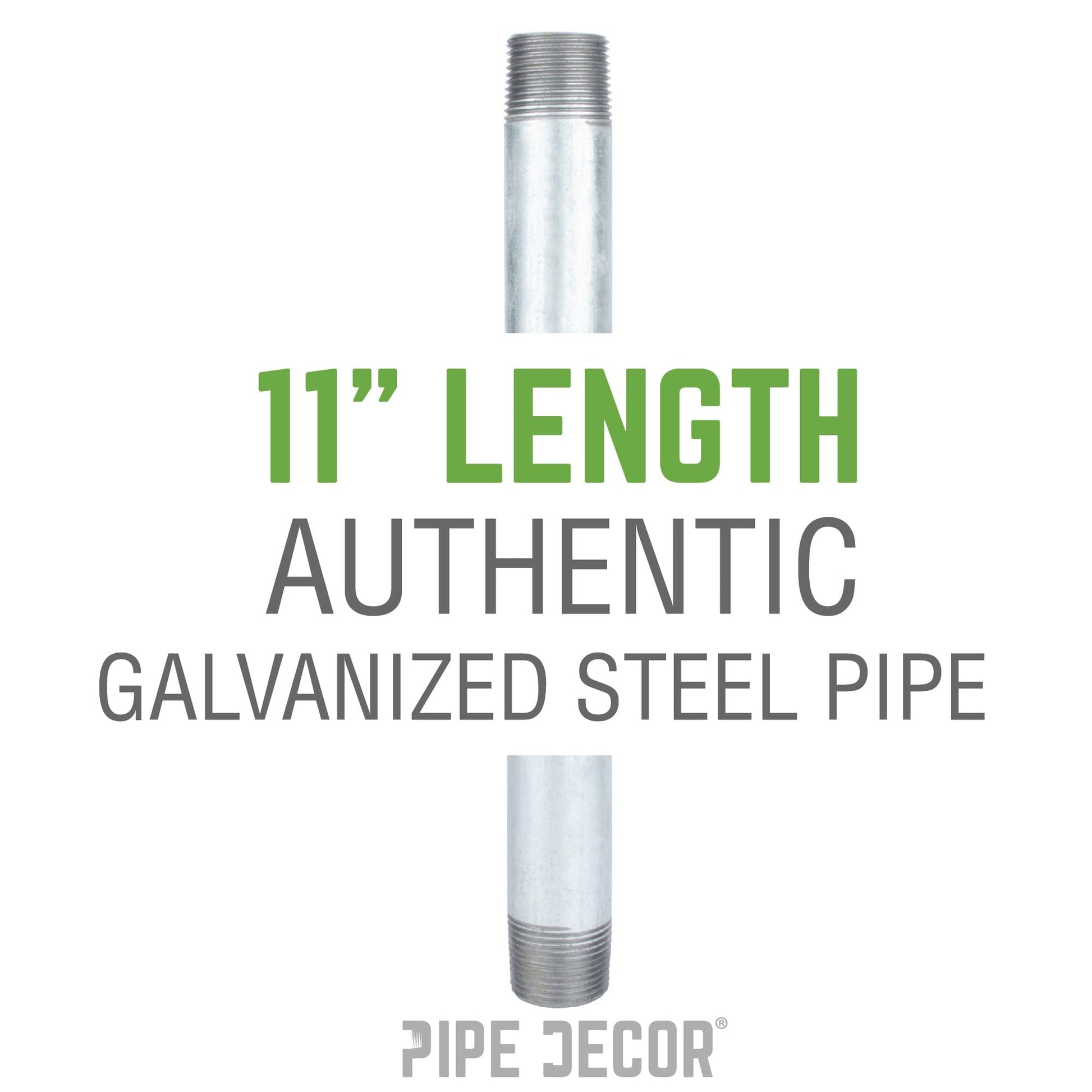 1/2 in. x 11 in. Galvanized Steel Nipple PIPE DECOR