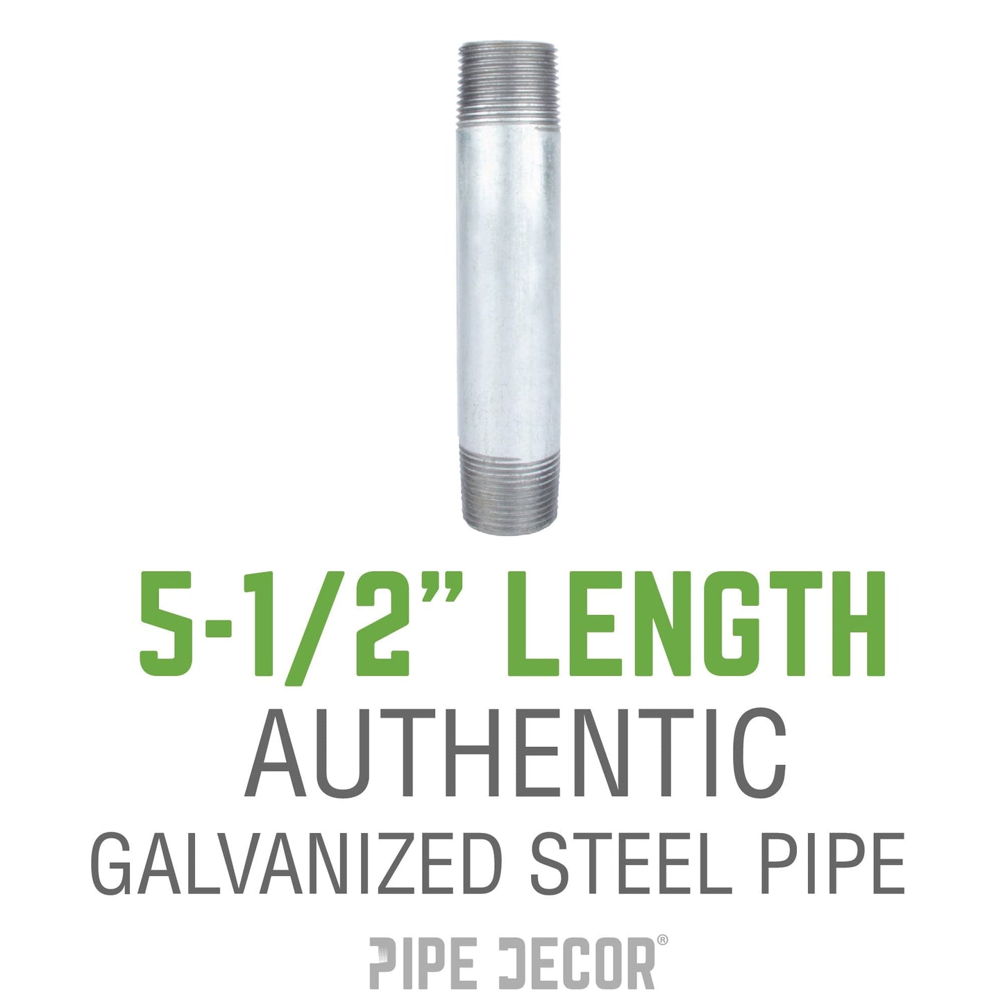 1/2 in. x 5 1/2 in. Galvanized Steel Nipple PIPE DECOR