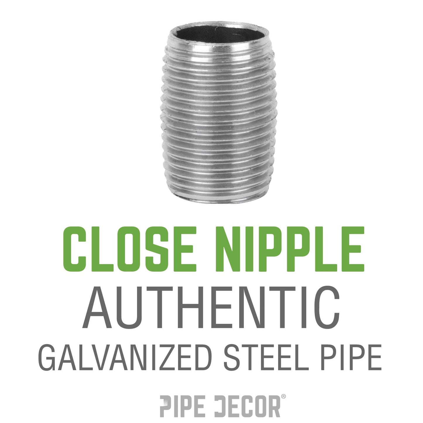 1/2 in. x Close Galvanized Steel Nipple PIPE DECOR