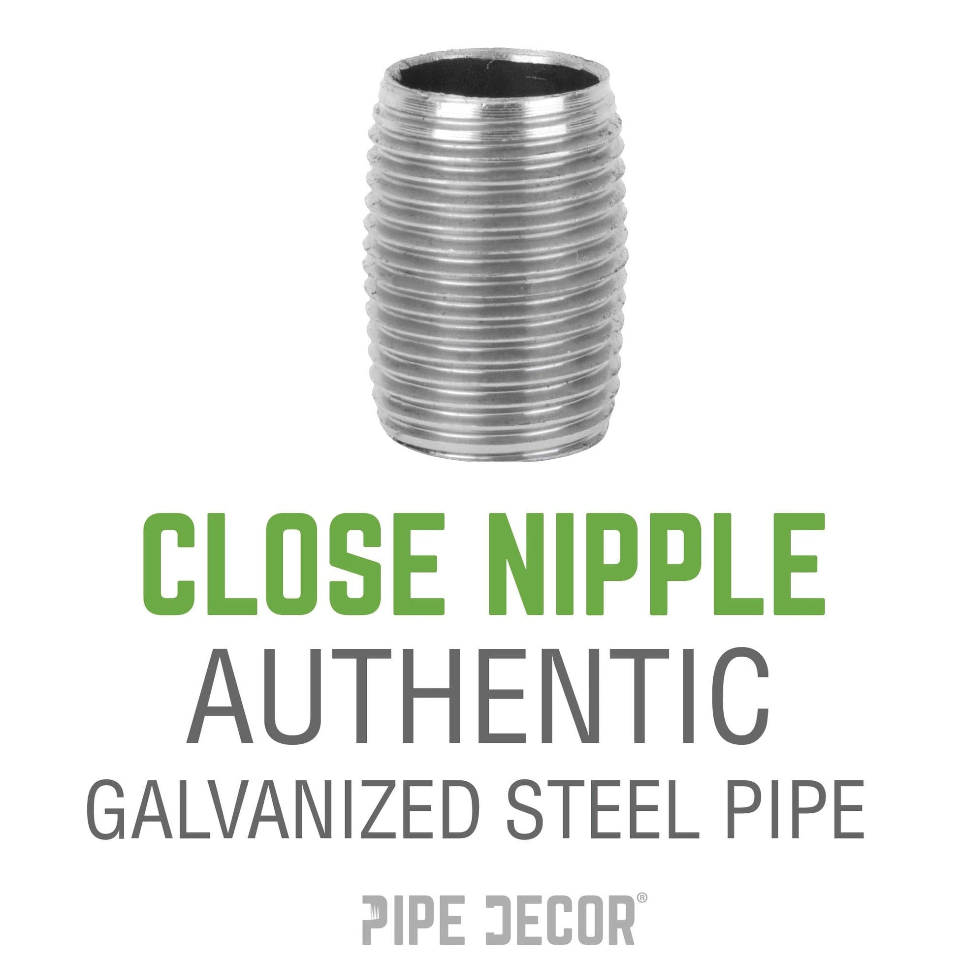 1/2 in. x Close Galvanized Steel Nipple PIPE DECOR