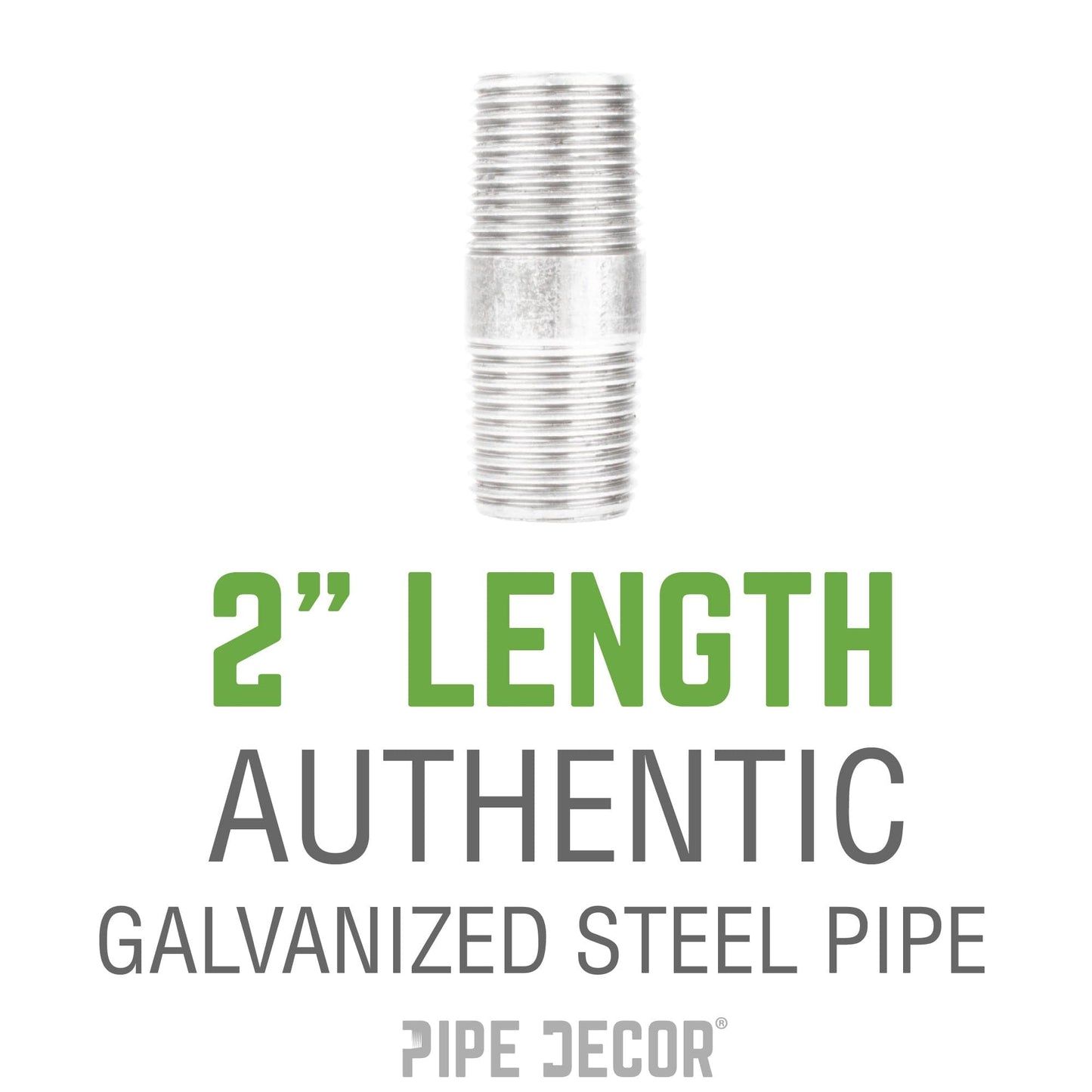 1/4 in. x 2 in. Galvanized Pipe PIPE DECOR
