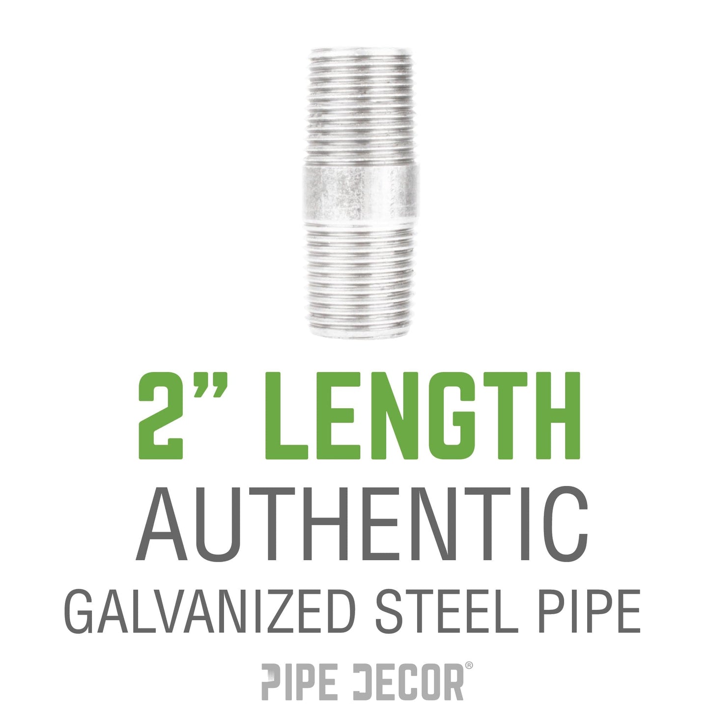 1 in. x 2 in. Galvanized Steel Nipple PIPE DECOR