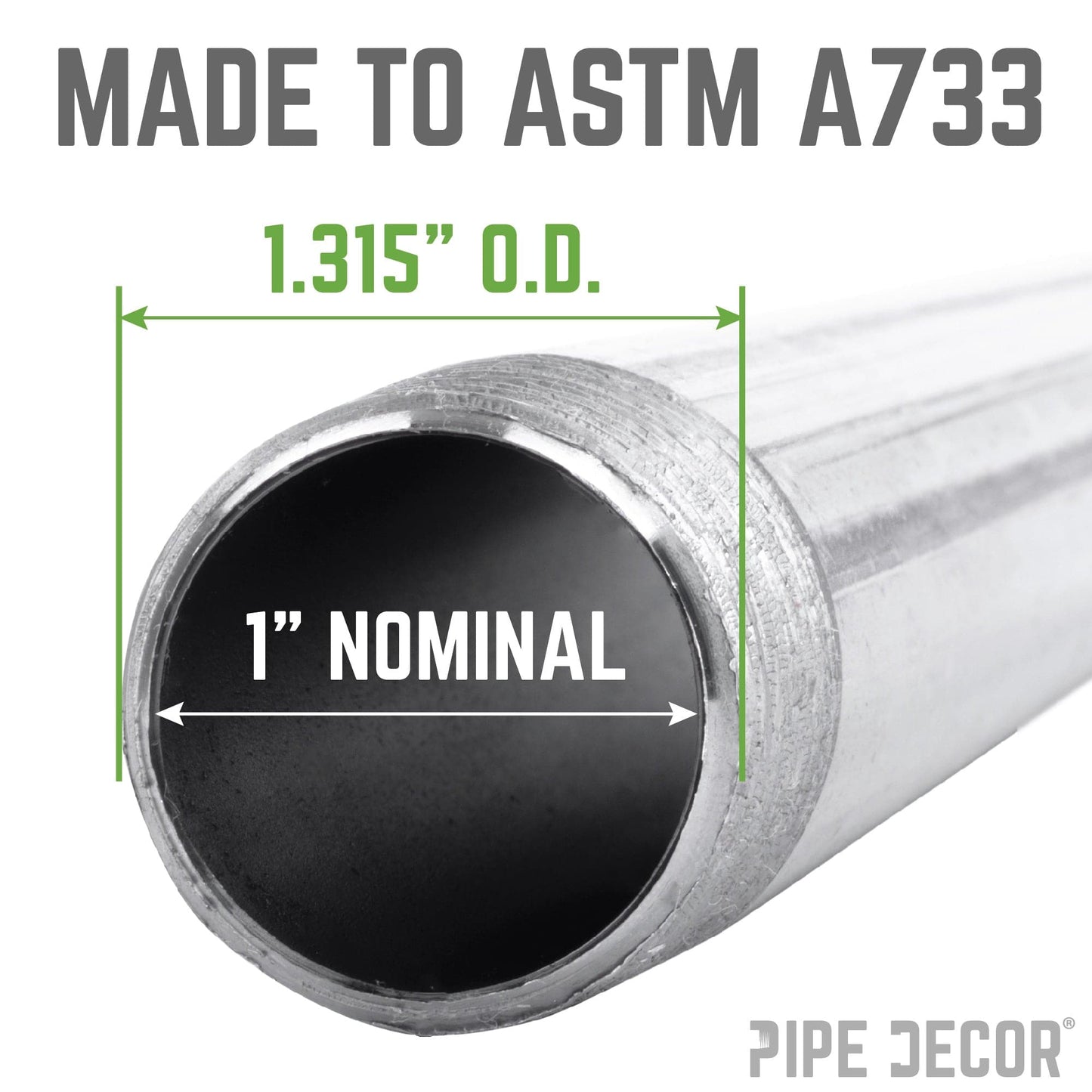 1 in. x Close Galvanized Steel Nipple PIPE DECOR