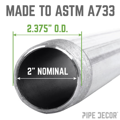 2 in. x 5 in. Galvanized Pipe PIPE DECOR
