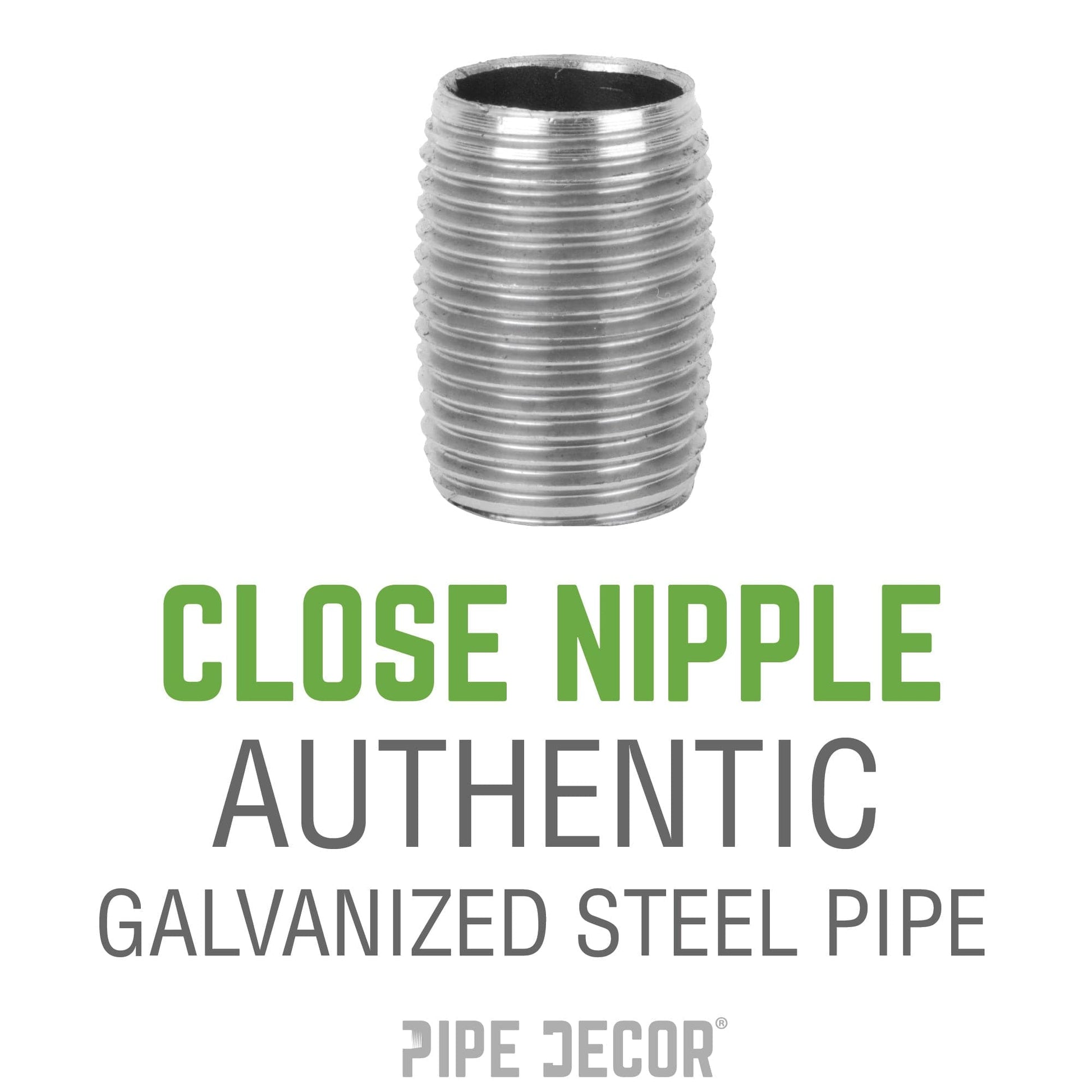 2 in. x Close Galvanized Steel Nipple PIPE DECOR