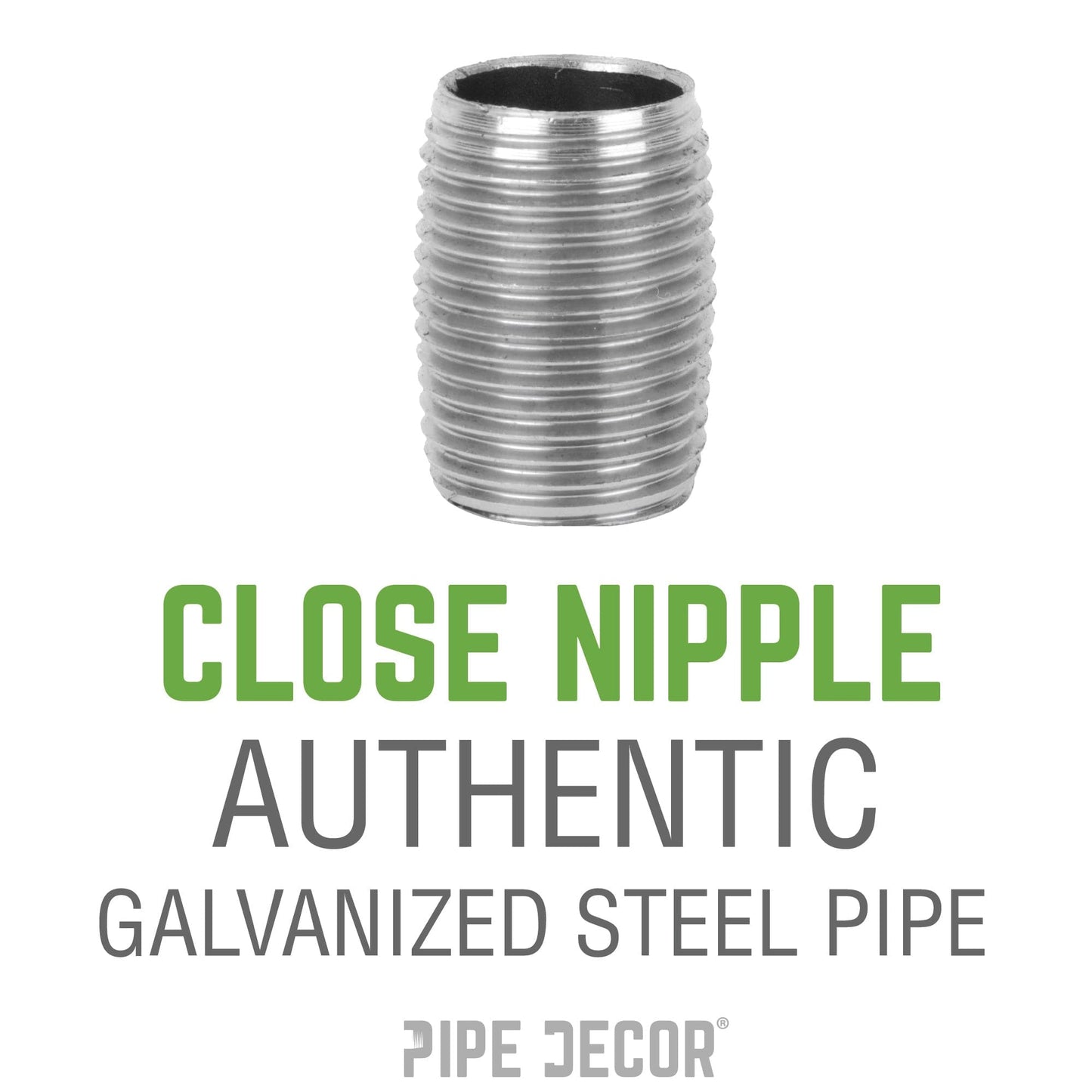 3/4 in. x Close Galvanized Steel Nipple PIPE DECOR