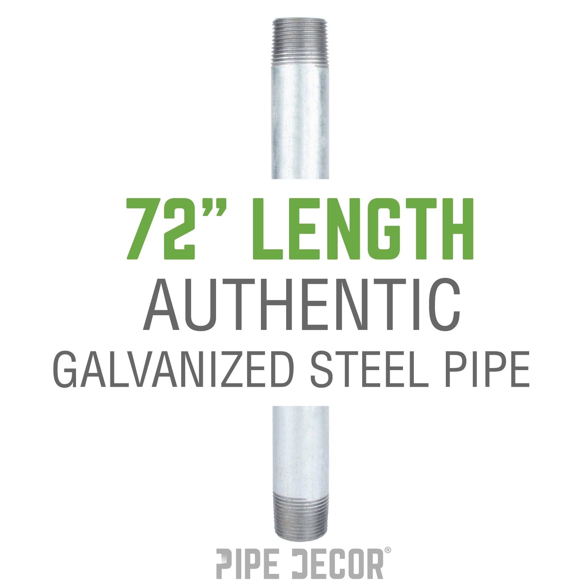 1 in. x 72 in. Galvanized Steel Pipe PIPE DECOR
