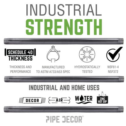 1 in. x 72 in. Galvanized Steel Pipe PIPE DECOR