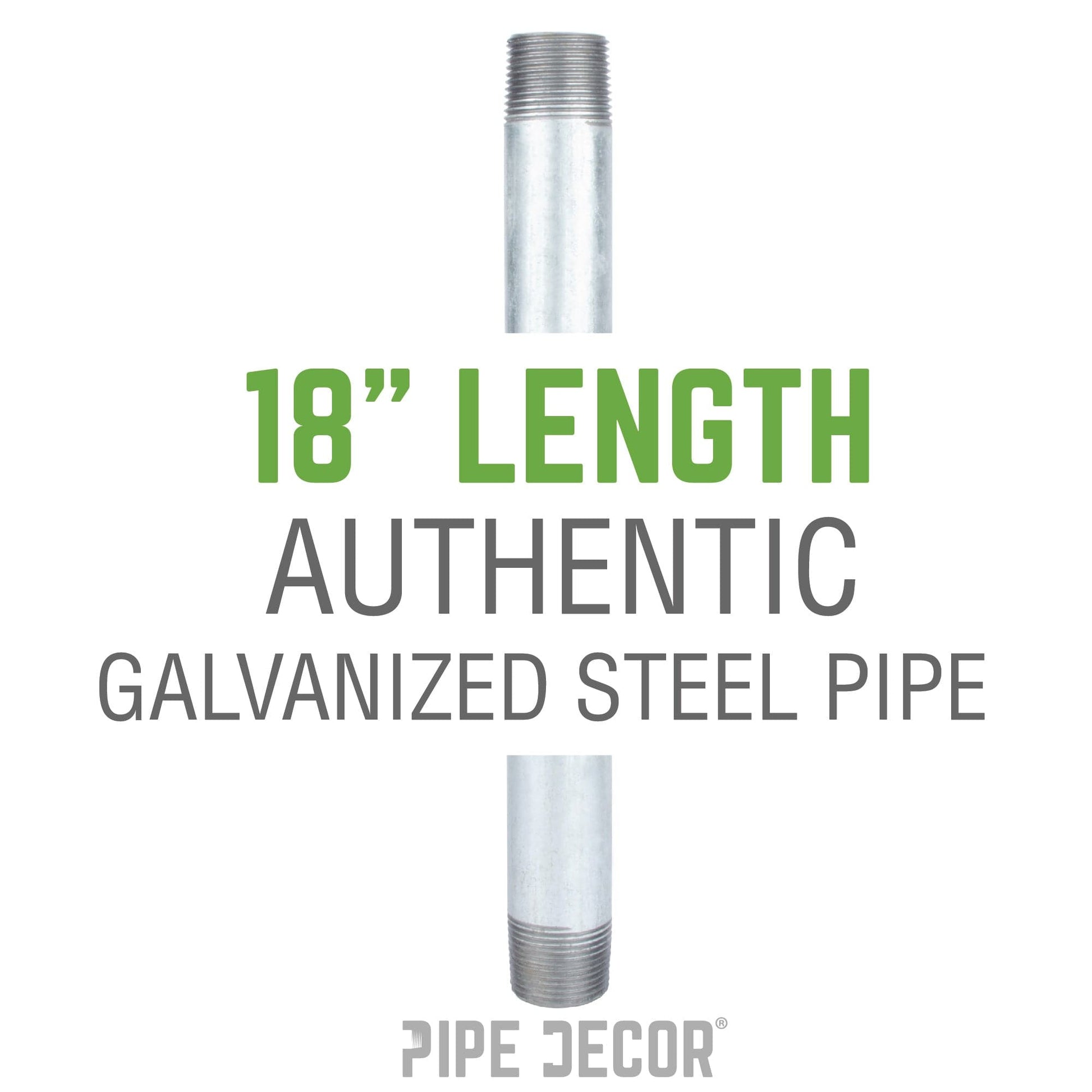 2 in. x 18 in. Galvanized Pipe PIPE DECOR