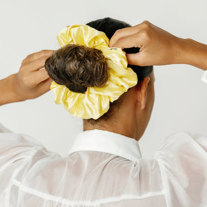 Organic Silk Oversized Scrunchie Sunshine Yellow LINA LENNOX