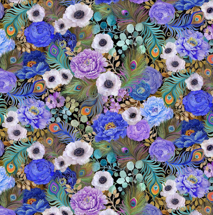 Peacock Floral Vintage Dress Retrolicious