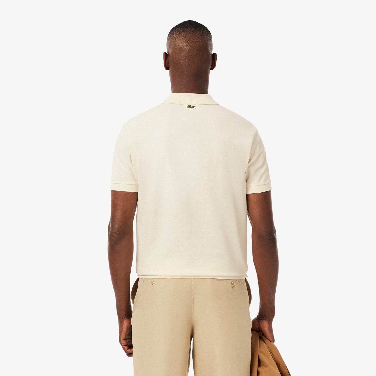 Lacoste Mens Classic Fit Petit Pique Badge Polo - Cream Denim Exchange