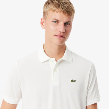 Lacoste Mens Light Pique Polo - White Denim Exchange