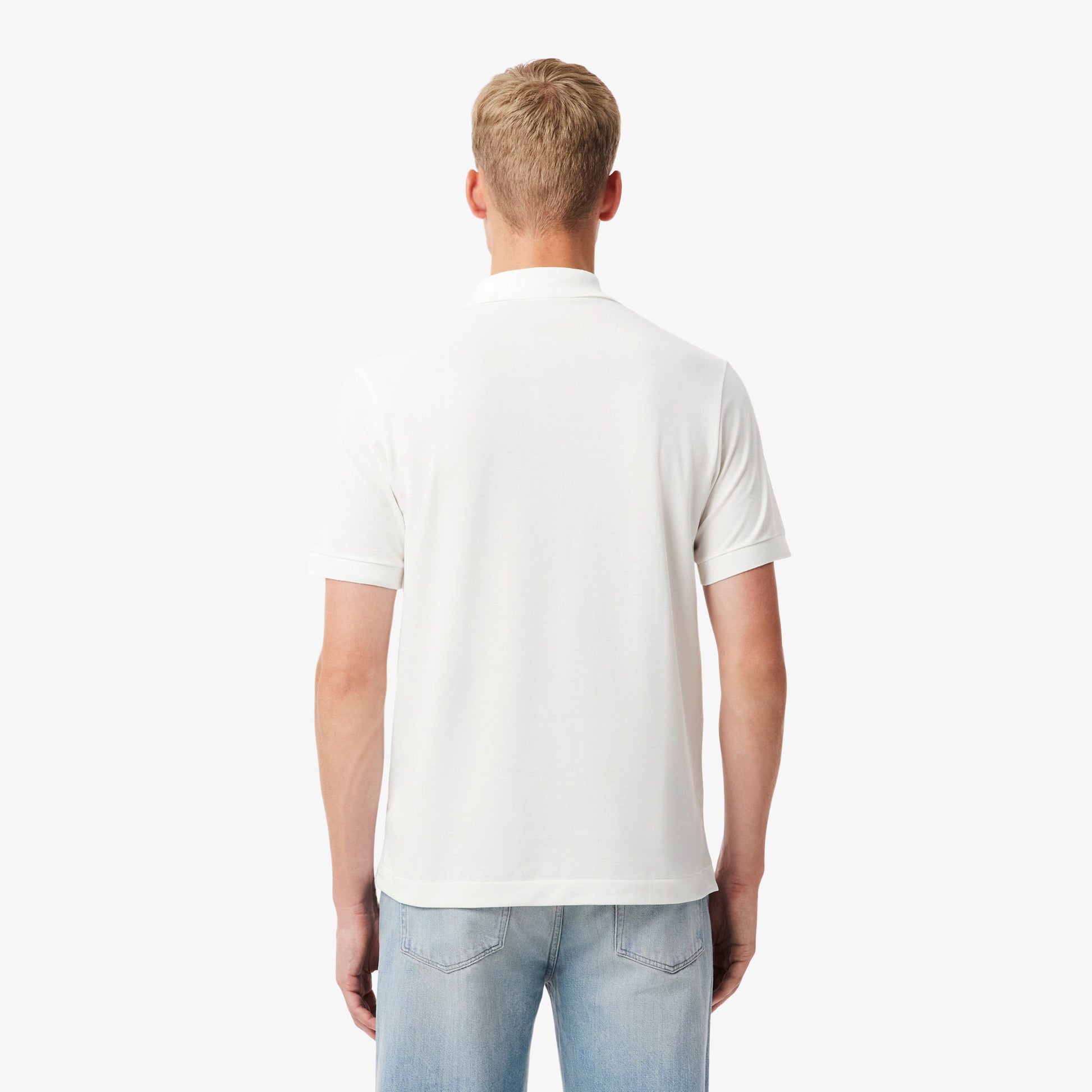 Lacoste Mens Light Pique Polo - White Denim Exchange