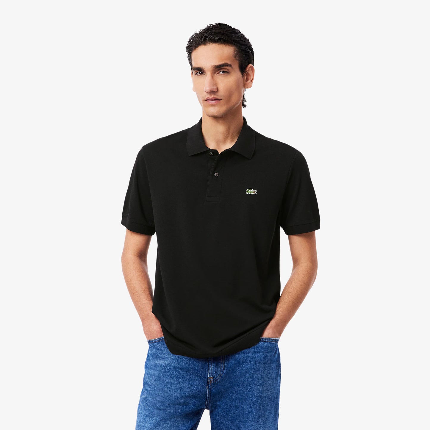 Lacoste Mens Light Pique Polo - Black Denim Exchange