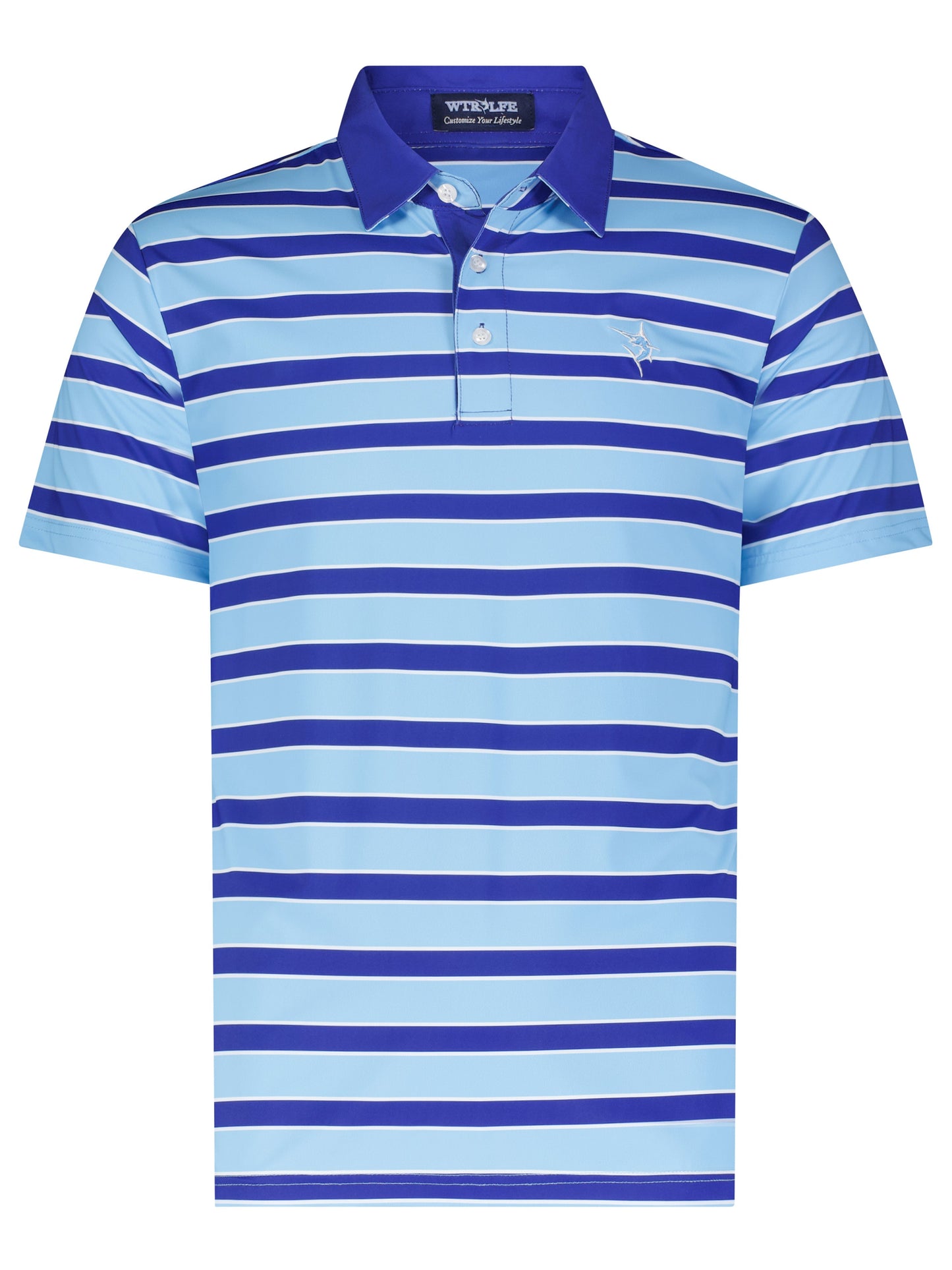 Fairway Striped Polo White Water Life