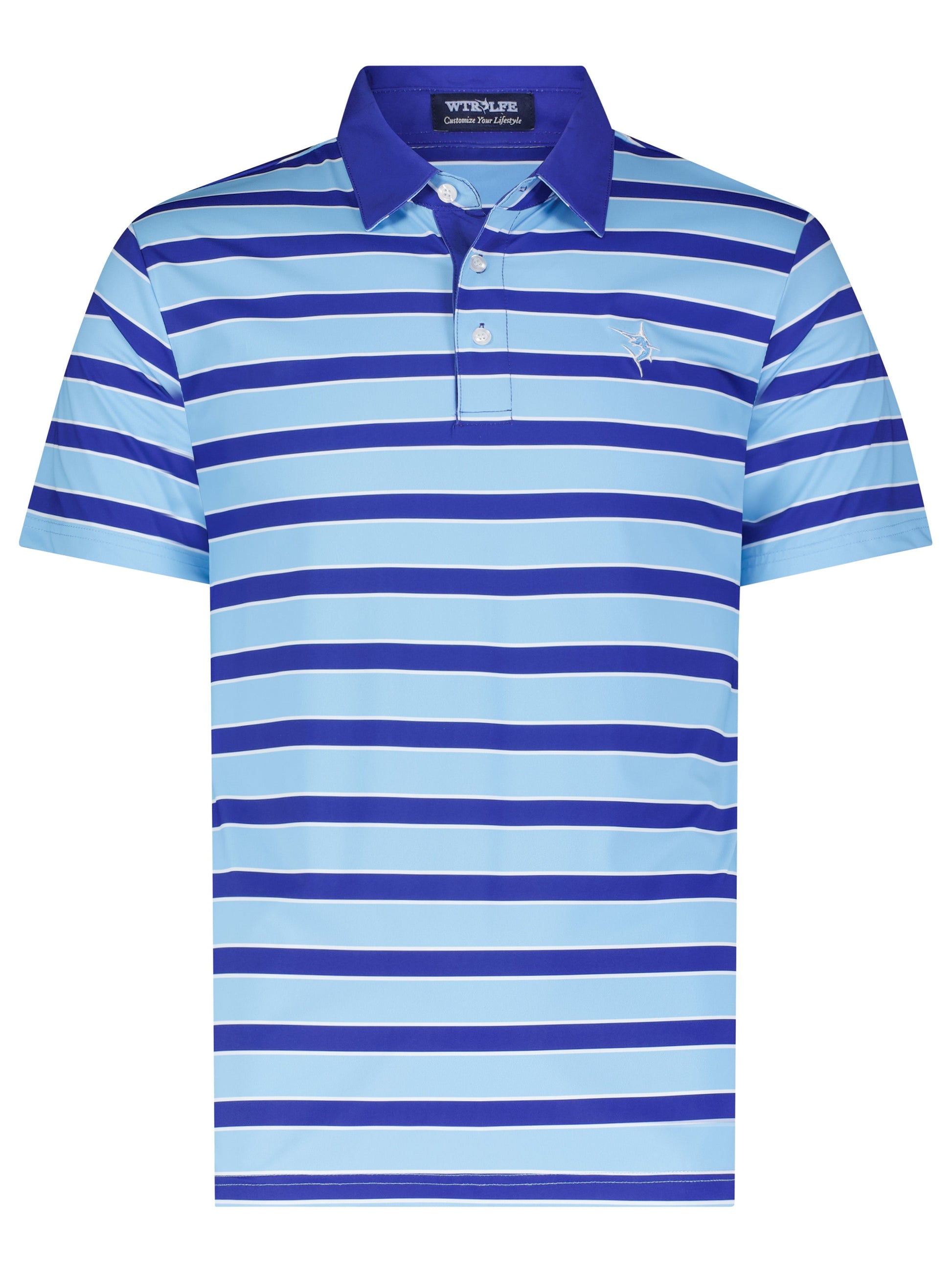 Fairway Striped Polo White Water Life
