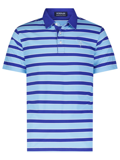 Fairway Striped Polo White Water Life
