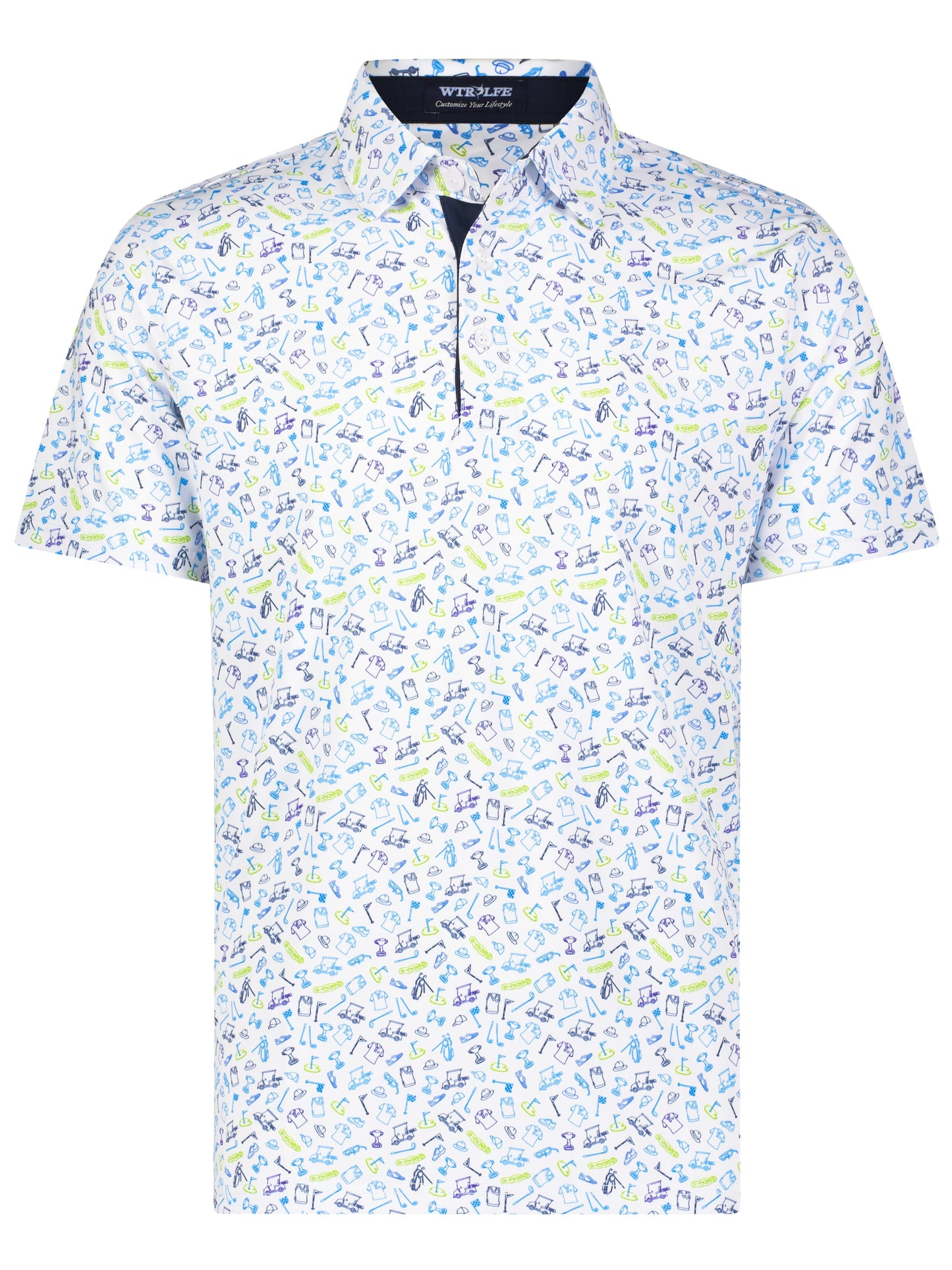Links Print Polo White Water Life