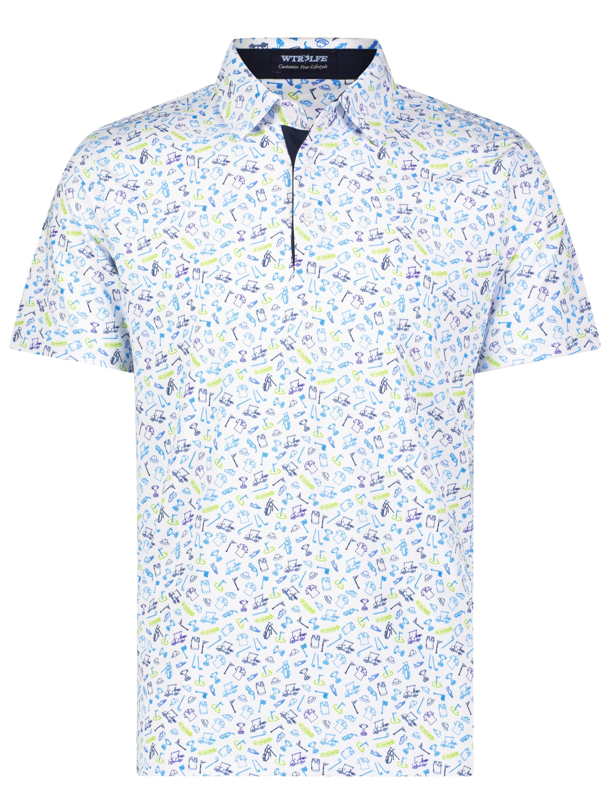 Links Print Polo White Water Life