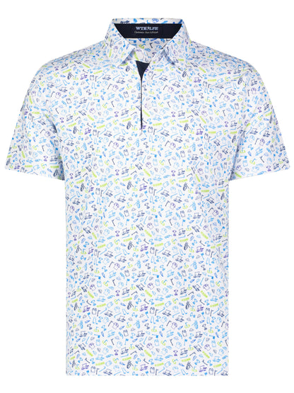 Links Print Polo White Water Life
