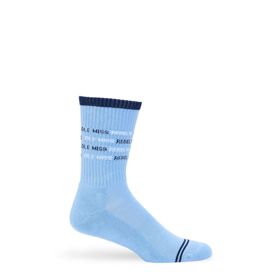 Powder Blue Ole Miss Rebel Casual Crew DeadSoxy