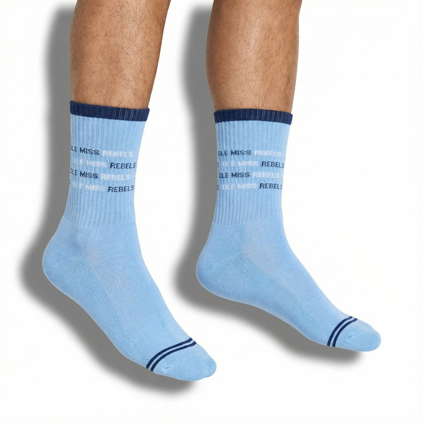 Powder Blue Ole Miss Rebel Casual Crew DeadSoxy