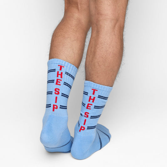 Powder Stripe The Sip Casual Crew Socks DeadSoxy
