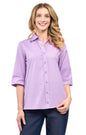 Womens Regular Fit 3/4 Sleeve Button Down Collared Camp Shirt TURTLE BAY APPAREL
