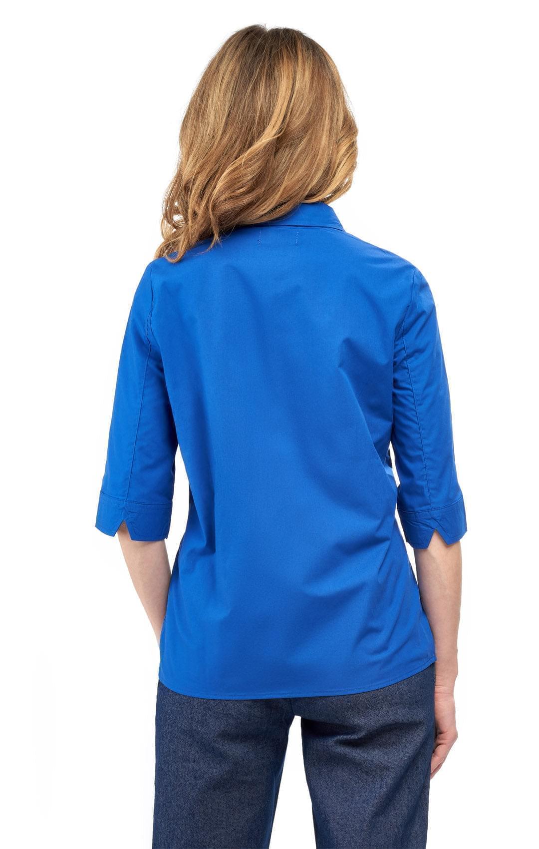 Womens Regular Fit 3/4 Sleeve Button Down Collared Camp Shirt TURTLE BAY APPAREL