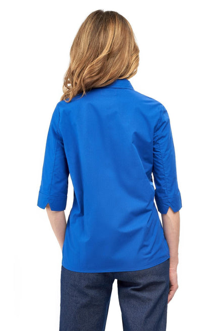 Womens Regular Fit 3/4 Sleeve Button Down Collared Camp Shirt TURTLE BAY APPAREL