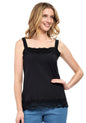 Women's Lacey Trim Cotton Blend Tank Top