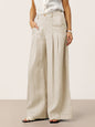 100% Linen Sculpted Pleat Elasticated Back Relaxed Pants VERIDIANA LINTICO