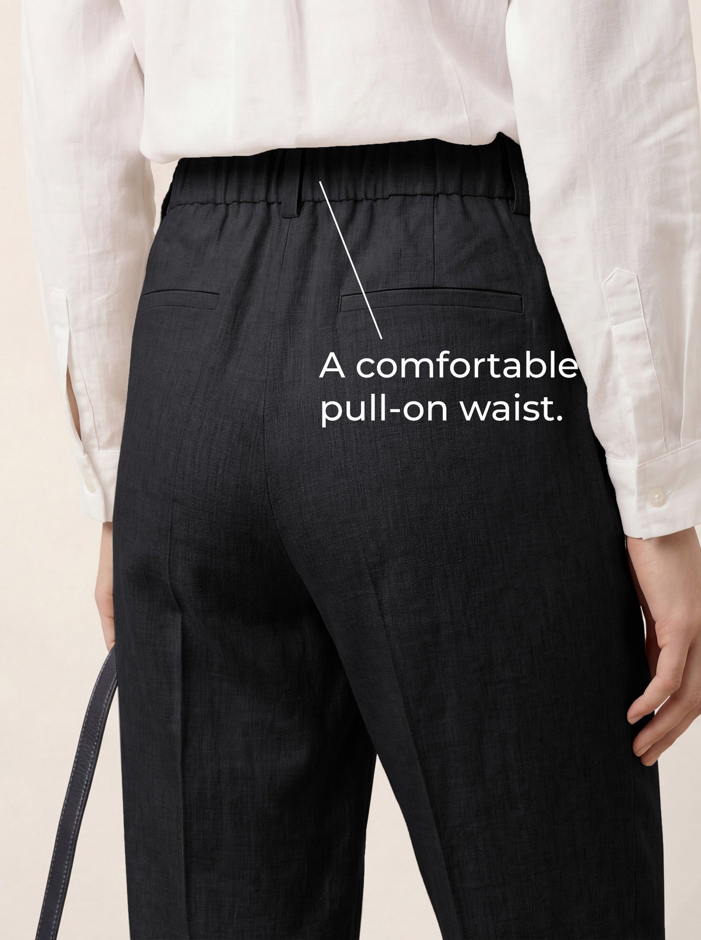 Linen Tailored Straight Cropped Pants LOGAN LINTICO
