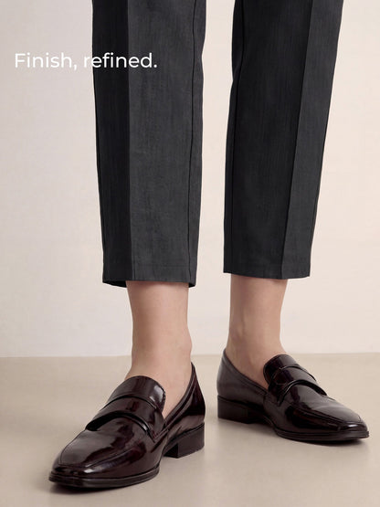 Linen Tailored Straight Cropped Pants LOGAN LINTICO