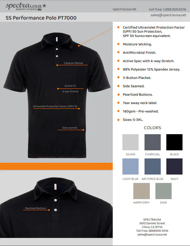 UPF 50 Performance Polo SpectraUSA