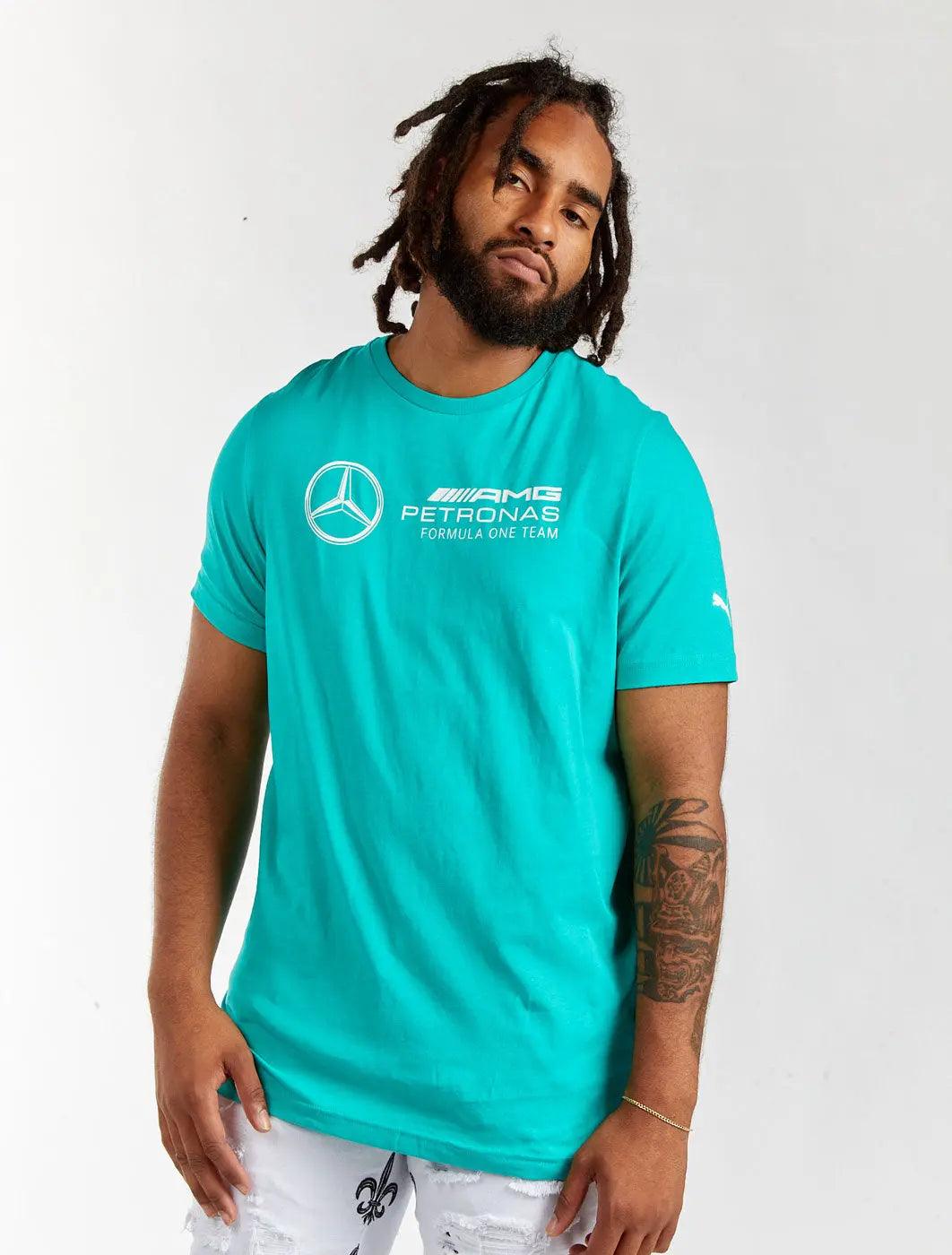Puma Mercedes-Amg Motorsport F1 Essentials Logo Tee Denim Exchange