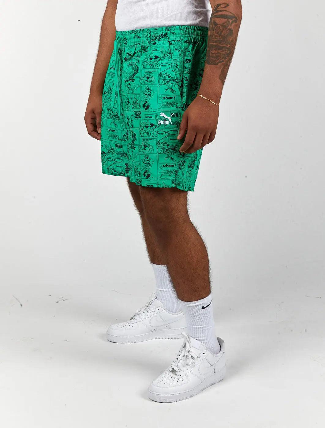 Puma Classics Super Shorts- Green Denim Exchange