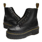 Women's Black Leather Boots with Muffin Bottom