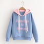 Embroidered Hooded Sweatshirt with Fleece Lining