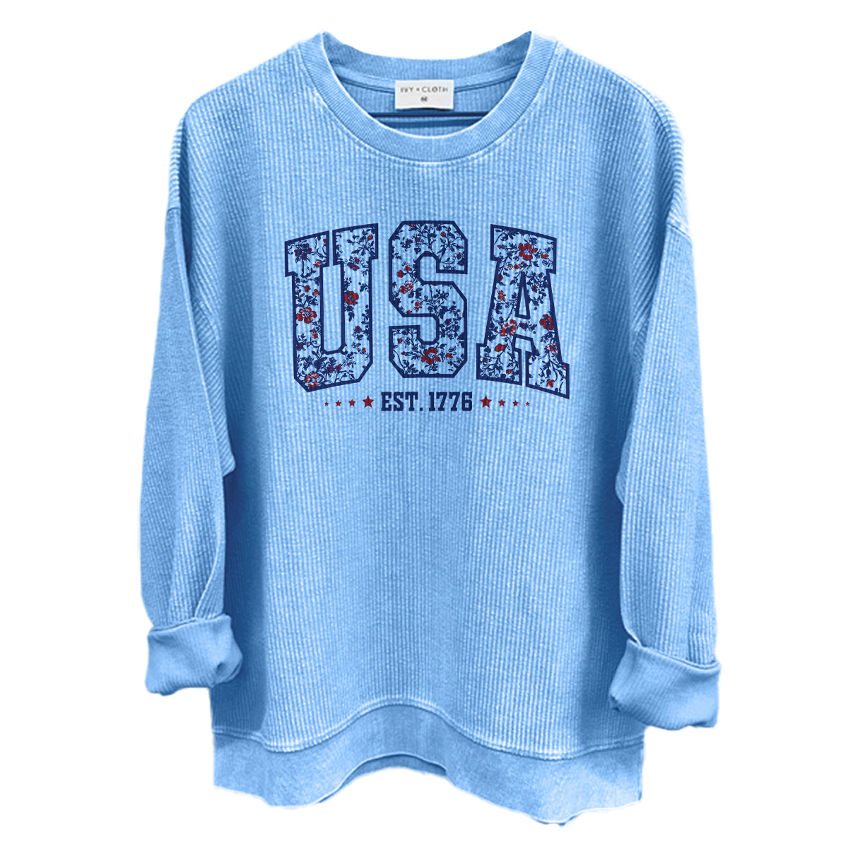 USA Floral Est 1776 (Front) Shield Republic