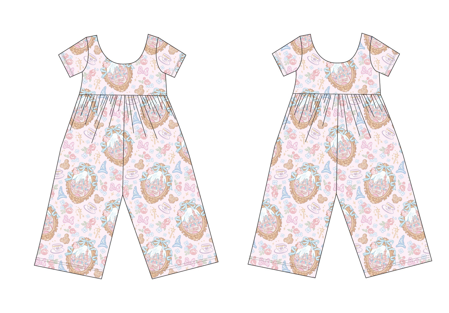 When You Wish - Wide-leg Romper Blush Lotus