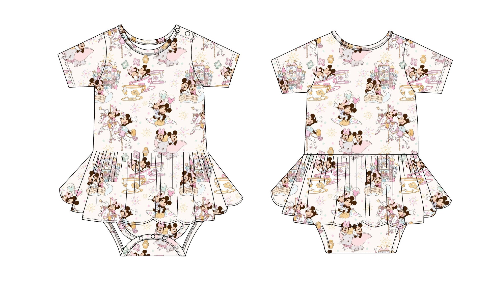 Enchanted Escapades - Bodysuit Dress Blush Lotus