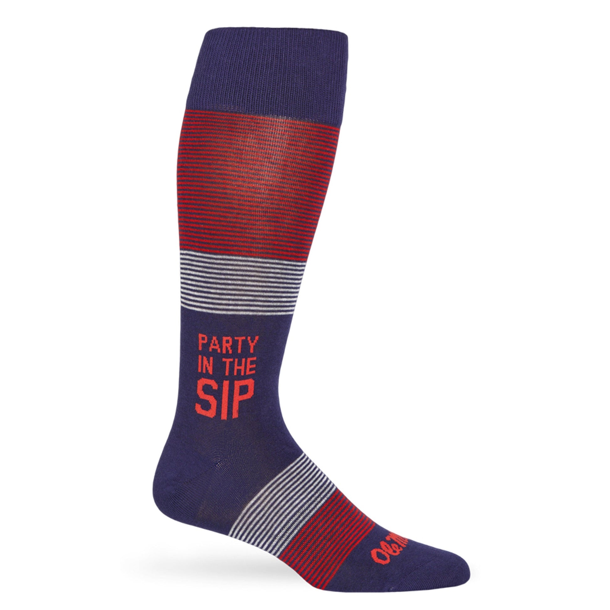 Party in the Sip - Navy Dress Socks DeadSoxy