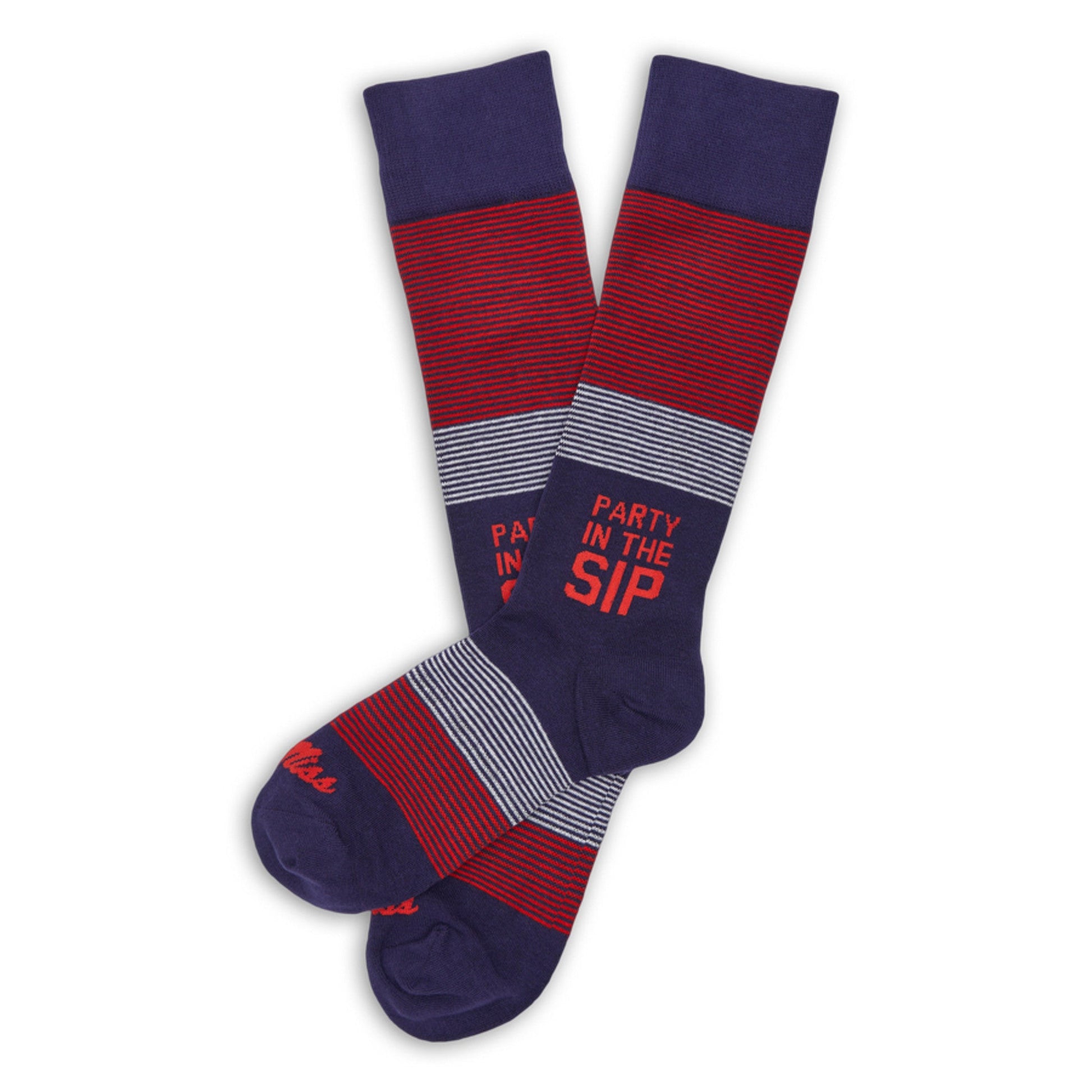 Party in the Sip - Navy Dress Socks DeadSoxy