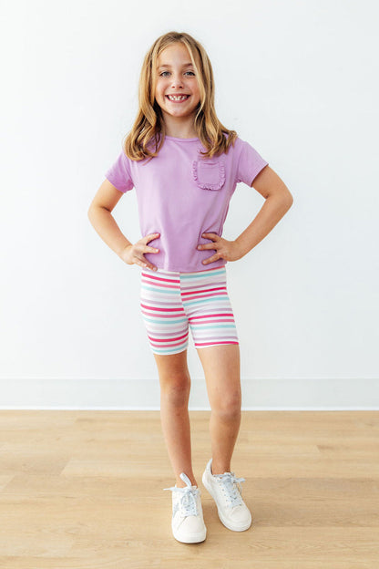 Pastel Stripes Twirl Shorts