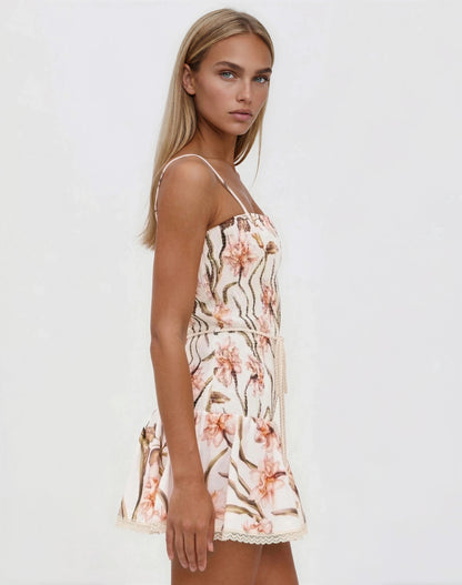 Botanic Retro Mini Dress – Off White XO, Tina