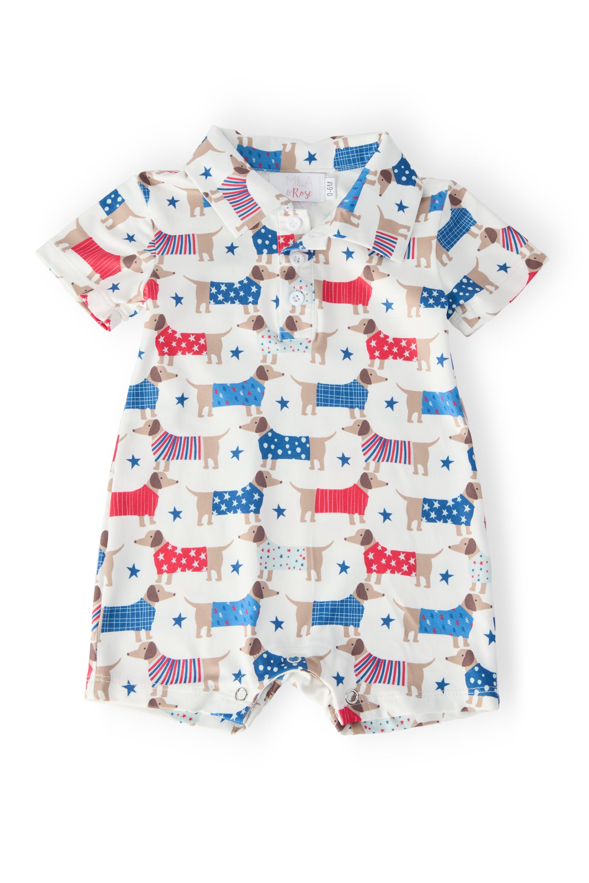 Patriotic Pups Polo Shorty One-Piece Mila & Rose ®