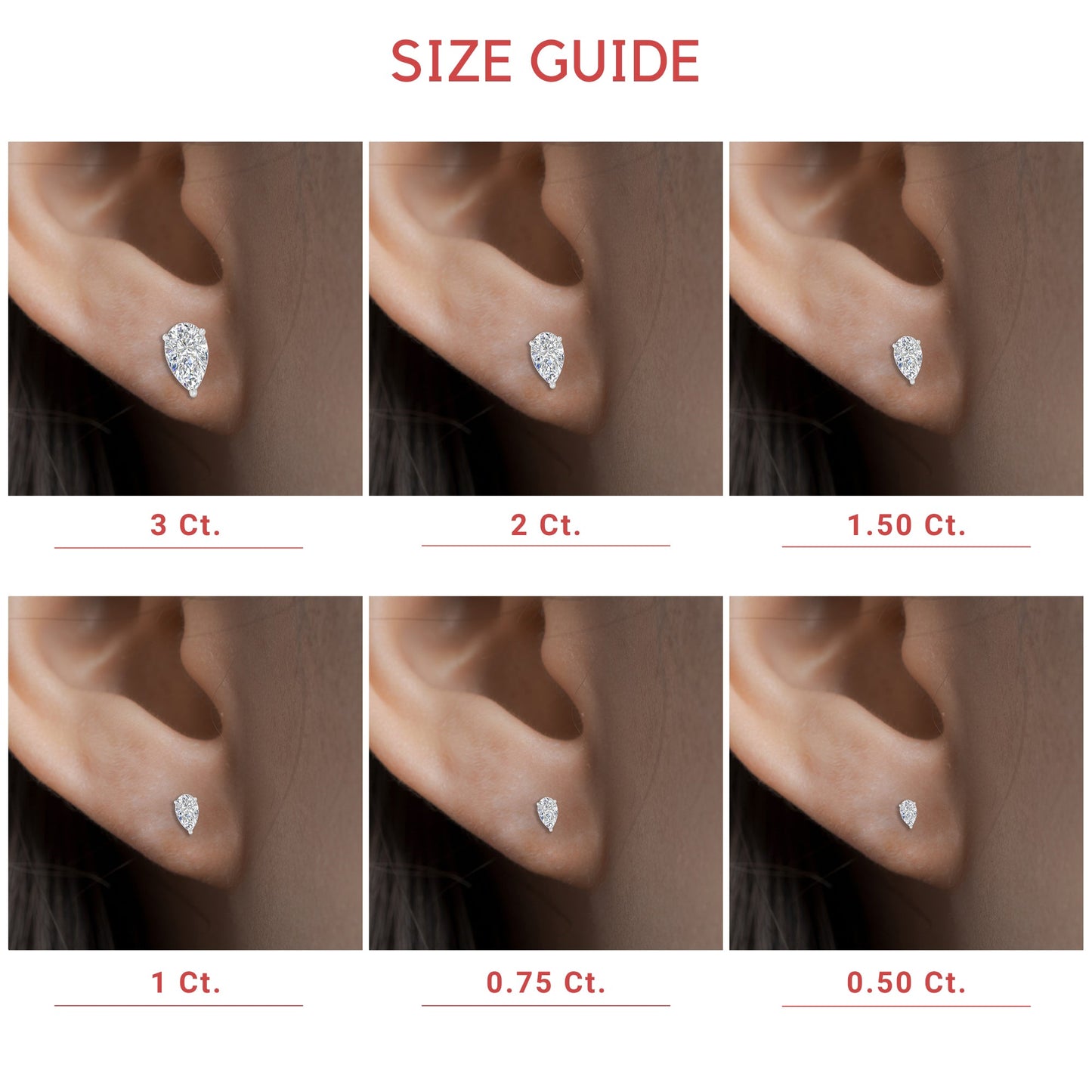 Diamond Pear Cut 3 Prong Earring Fascinating Diamonds